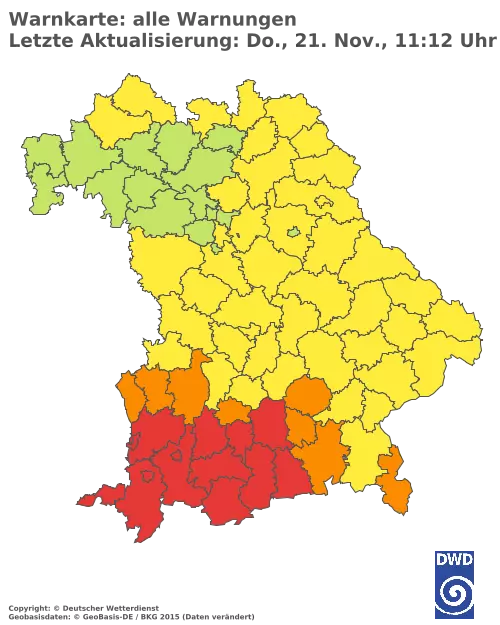 Aktuelle Wetterwarnungen für  Pfaffenhofen a.d.Ilm