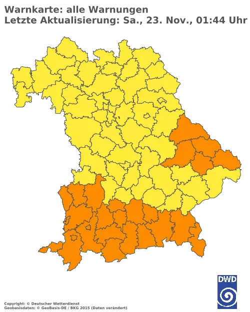 Aktuelle Wetterwarnungen für  Pfaffenhofen a.d.Ilm