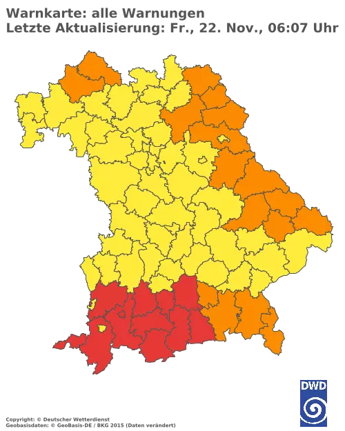 Aktuelle Wetterwarnungen für  Pfaffenhofen a.d.Ilm