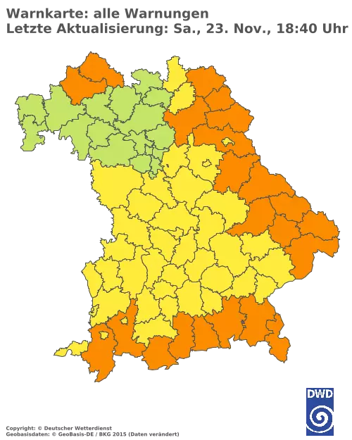 Aktuelle Wetterwarnungen für  Pfaffenhofen a.d.Ilm