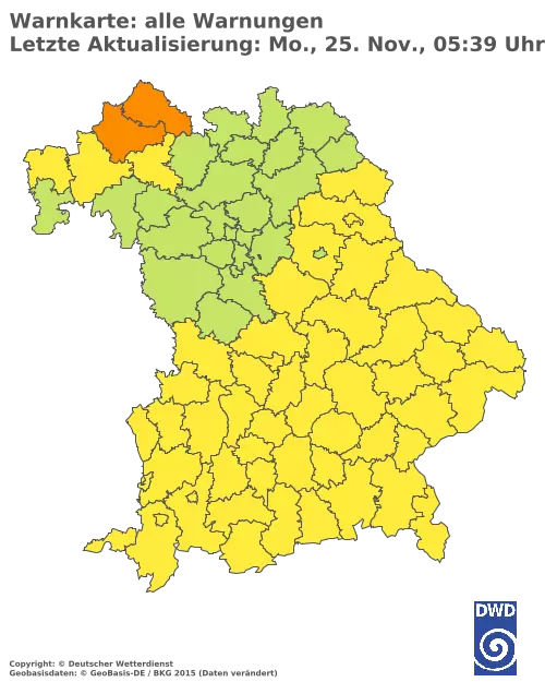 Aktuelle Wetterwarnungen für  Pfaffenhofen a.d.Ilm