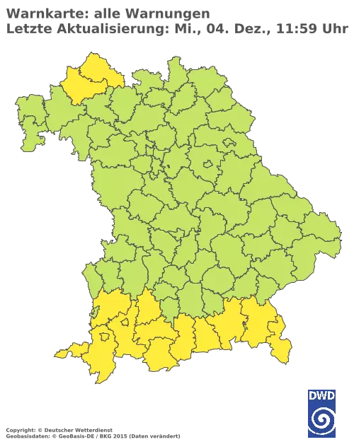 Aktuelle Wetterwarnungen für  Pfaffenhofen a.d.Ilm