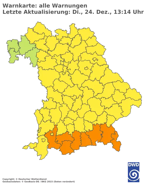 Aktuelle Wetterwarnungen für  Pfaffenhofen a.d.Ilm