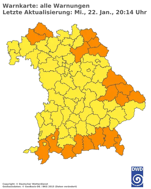 Aktuelle Wetterwarnungen für  Pfaffenhofen a.d.Ilm