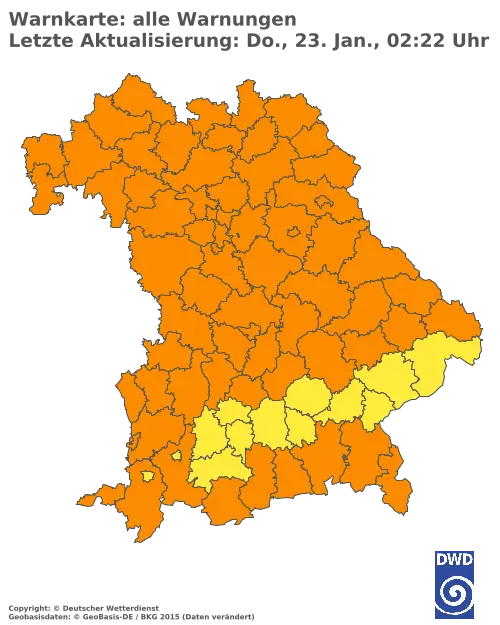 Aktuelle Wetterwarnungen für  Pfaffenhofen a.d.Ilm