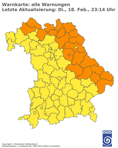 Aktuelle Wetterwarnungen für  Pfaffenhofen a.d.Ilm