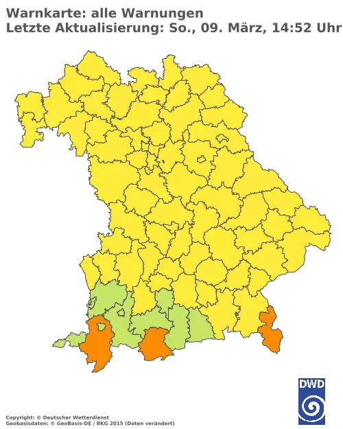 Aktuelle Wetterwarnungen für  Pfaffenhofen a.d.Ilm