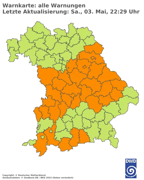 Aktuelle Wetterwarnungen für  Pfaffenhofen a.d.Ilm