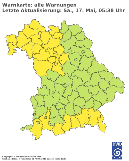Aktuelle Wetterwarnungen für  Pfaffenhofen a.d.Ilm