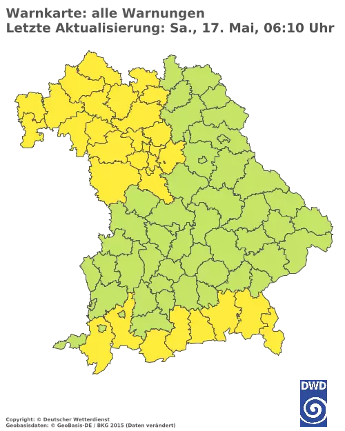 Aktuelle Wetterwarnungen für  Pfaffenhofen a.d.Ilm
