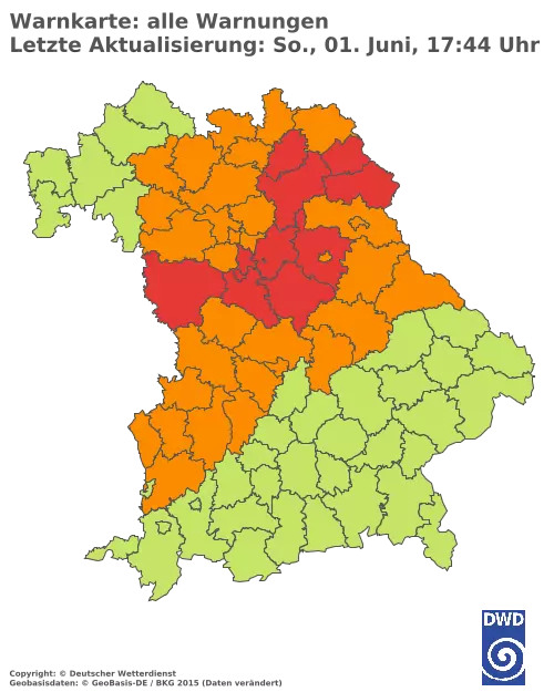 Aktuelle Wetterwarnungen für  Pfaffenhofen a.d.Ilm