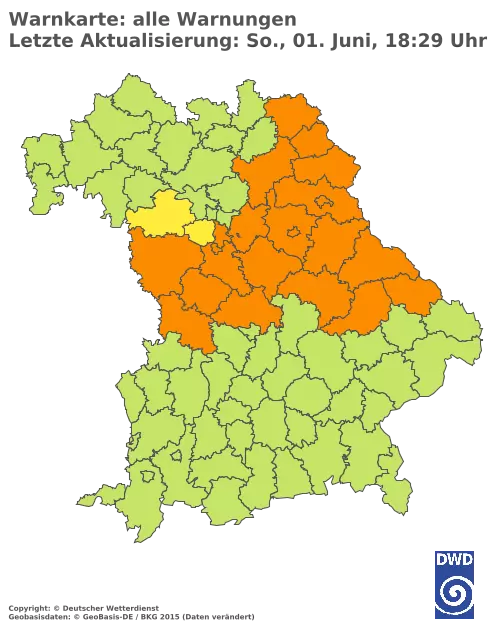 Aktuelle Wetterwarnungen für  Pfaffenhofen a.d.Ilm