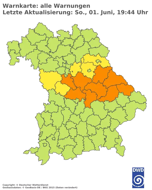 Aktuelle Wetterwarnungen für  Pfaffenhofen a.d.Ilm