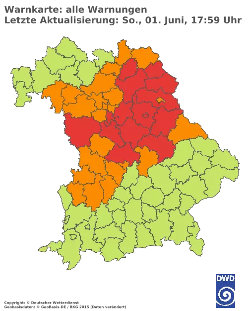 Aktuelle Wetterwarnungen für  Pfaffenhofen a.d.Ilm
