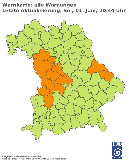 Aktuelle Wetterwarnungen für  Pfaffenhofen a.d.Ilm