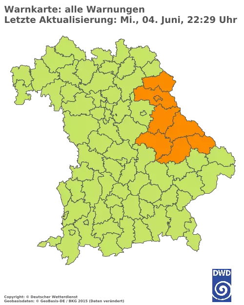 Aktuelle Wetterwarnungen für  Pfaffenhofen a.d.Ilm