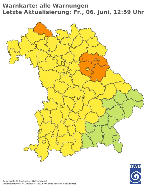 Aktuelle Wetterwarnungen für  Pfaffenhofen a.d.Ilm