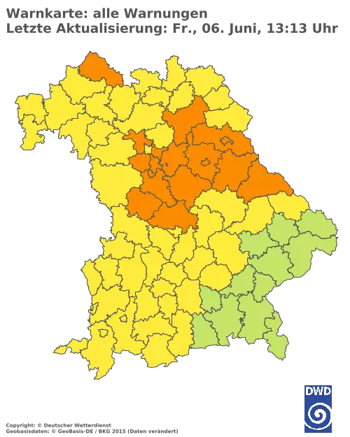 Aktuelle Wetterwarnungen für  Pfaffenhofen a.d.Ilm