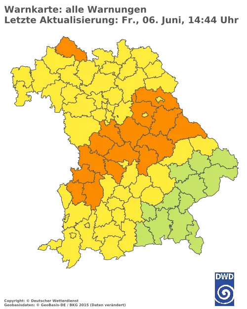 Aktuelle Wetterwarnungen für  Pfaffenhofen a.d.Ilm