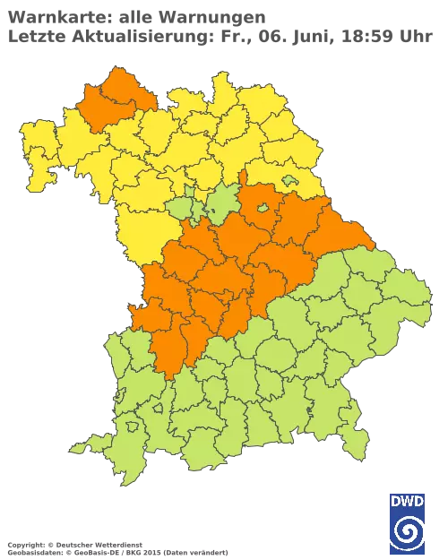 Aktuelle Wetterwarnungen für  Pfaffenhofen a.d.Ilm