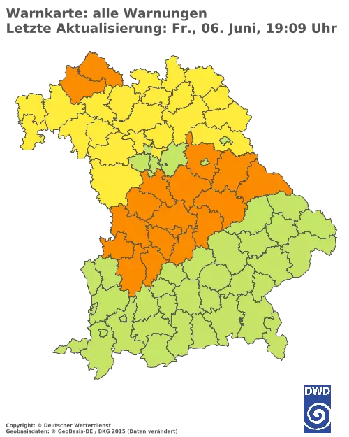 Aktuelle Wetterwarnungen für  Pfaffenhofen a.d.Ilm