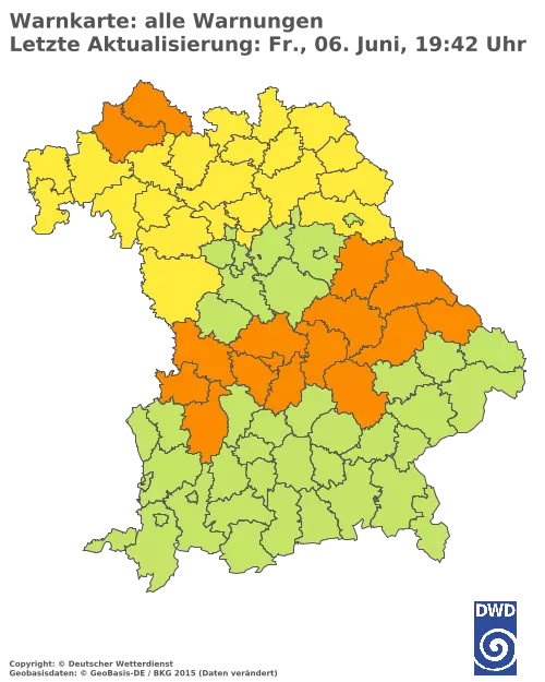 Aktuelle Wetterwarnungen für  Pfaffenhofen a.d.Ilm