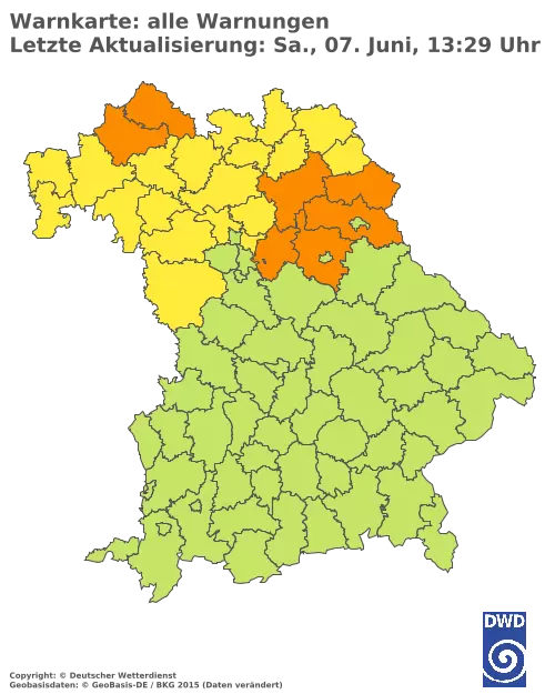 Aktuelle Wetterwarnungen für  Pfaffenhofen a.d.Ilm