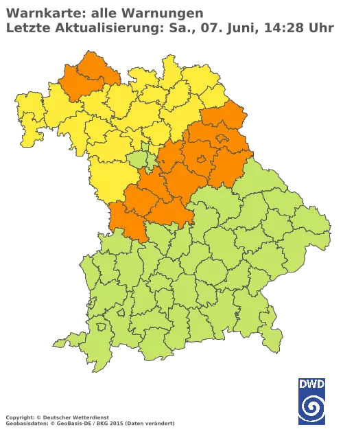 Aktuelle Wetterwarnungen für  Pfaffenhofen a.d.Ilm