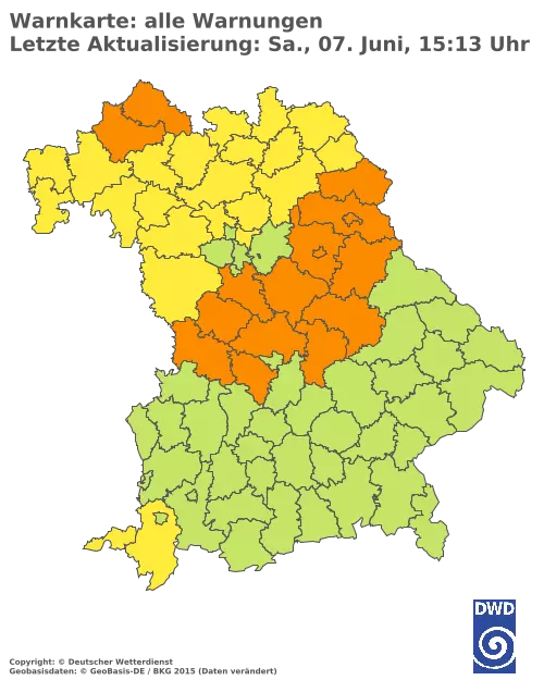 Aktuelle Wetterwarnungen für  Pfaffenhofen a.d.Ilm