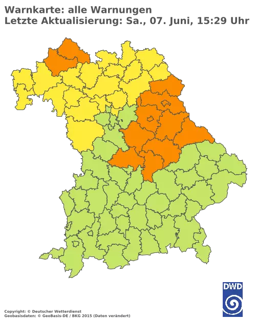 Aktuelle Wetterwarnungen für  Pfaffenhofen a.d.Ilm