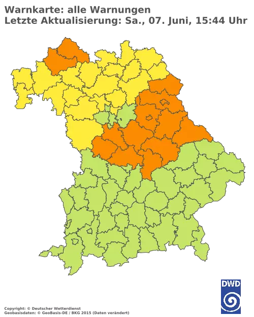 Aktuelle Wetterwarnungen für  Pfaffenhofen a.d.Ilm