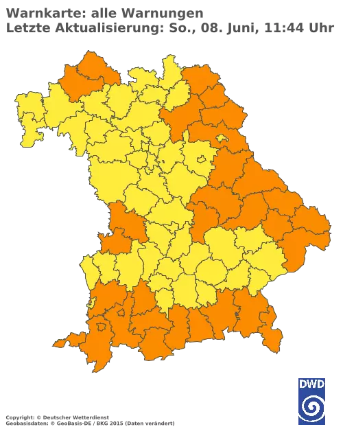 Aktuelle Wetterwarnungen für  Pfaffenhofen a.d.Ilm