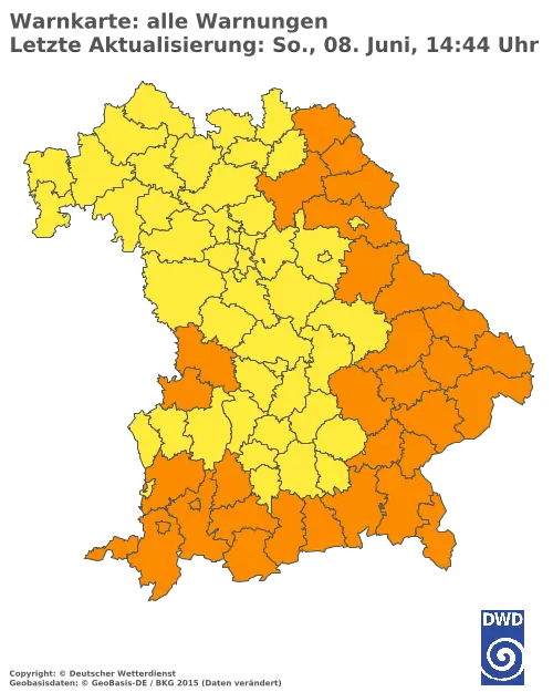 Aktuelle Wetterwarnungen für  Pfaffenhofen a.d.Ilm