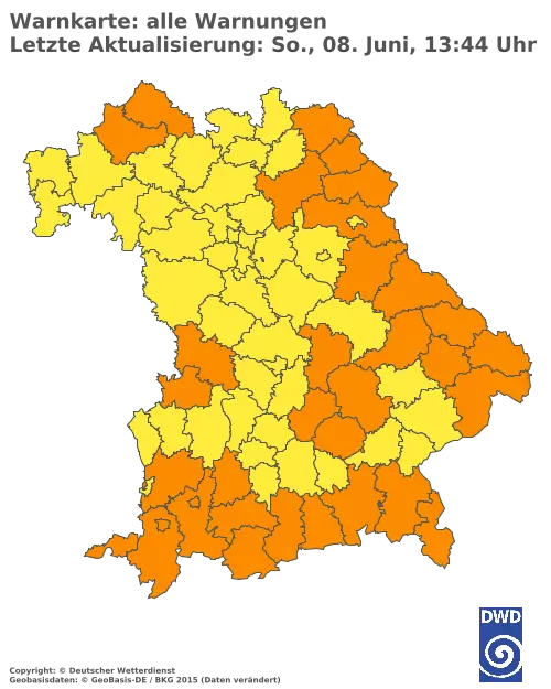 Aktuelle Wetterwarnungen für  Pfaffenhofen a.d.Ilm