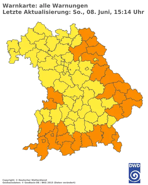 Aktuelle Wetterwarnungen für  Pfaffenhofen a.d.Ilm