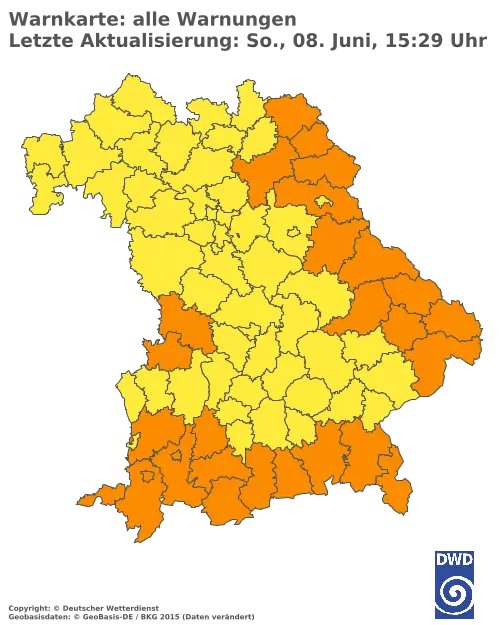 Aktuelle Wetterwarnungen für  Pfaffenhofen a.d.Ilm