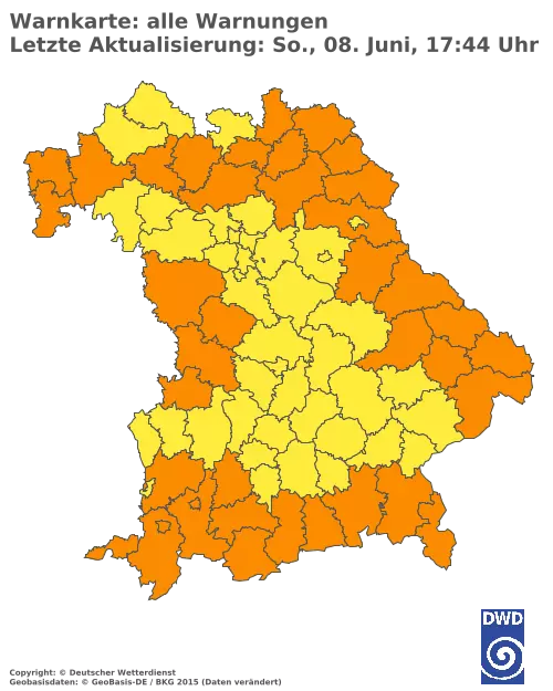 Aktuelle Wetterwarnungen für  Pfaffenhofen a.d.Ilm