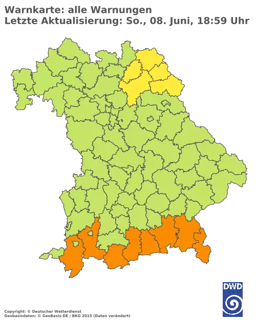 Aktuelle Wetterwarnungen für  Pfaffenhofen a.d.Ilm