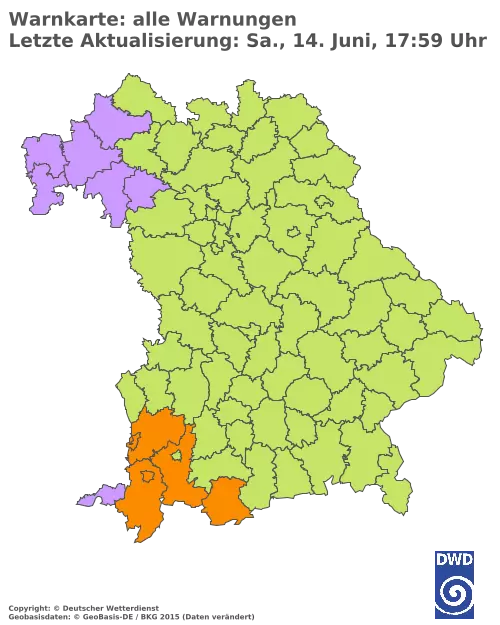 Aktuelle Wetterwarnungen für  Pfaffenhofen a.d.Ilm