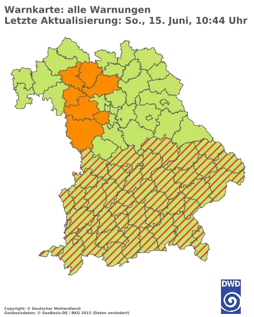Aktuelle Wetterwarnungen für  Pfaffenhofen a.d.Ilm