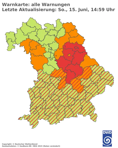 Aktuelle Wetterwarnungen für  Pfaffenhofen a.d.Ilm