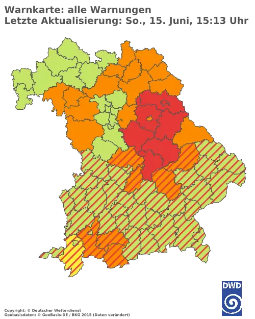 Aktuelle Wetterwarnungen für  Pfaffenhofen a.d.Ilm