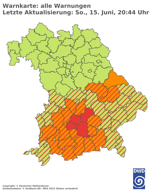 Aktuelle Wetterwarnungen für  Pfaffenhofen a.d.Ilm
