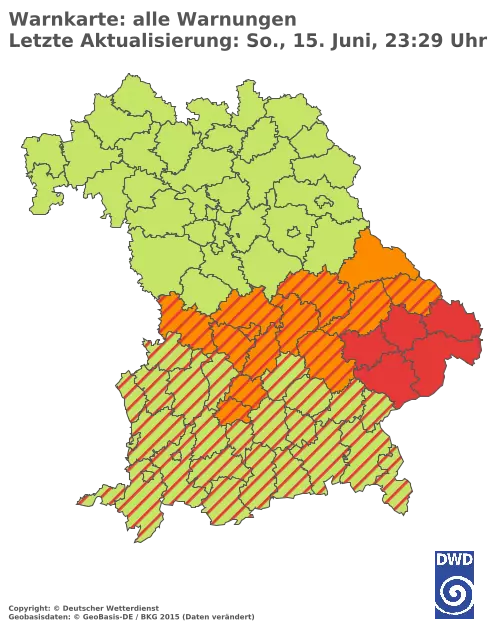 Aktuelle Wetterwarnungen für  Pfaffenhofen a.d.Ilm