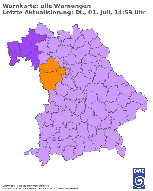 Aktuelle Wetterwarnungen für  Pfaffenhofen a.d.Ilm