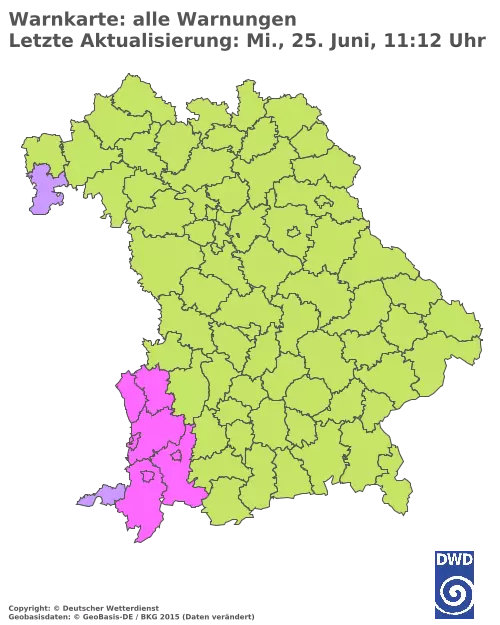 Aktuelle Wetterwarnungen für  Pfaffenhofen a.d.Ilm