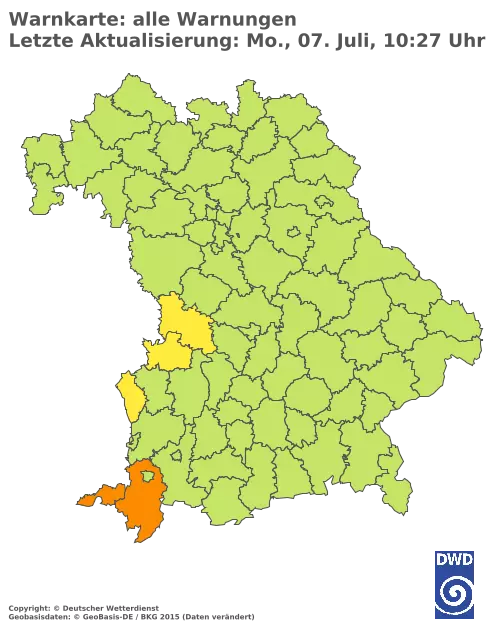 Aktuelle Wetterwarnungen für  Pfaffenhofen a.d.Ilm
