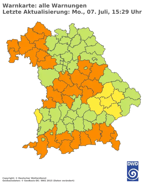 Aktuelle Wetterwarnungen für  Pfaffenhofen a.d.Ilm