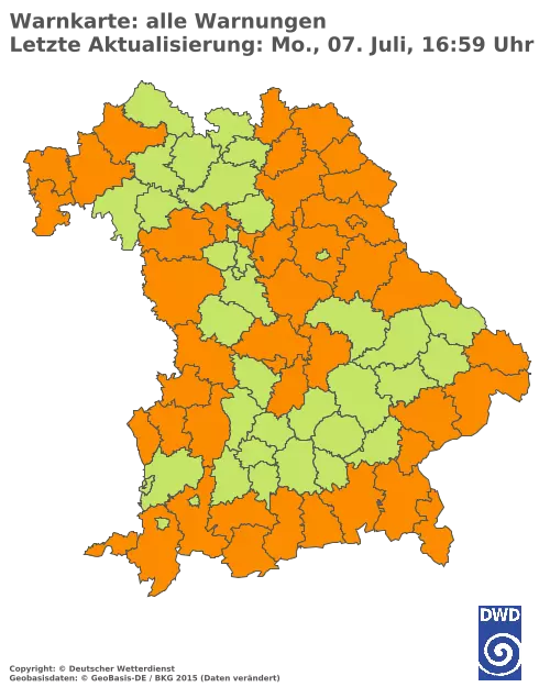 Aktuelle Wetterwarnungen für  Pfaffenhofen a.d.Ilm