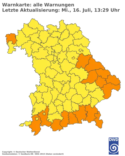 Aktuelle Wetterwarnungen für  Pfaffenhofen a.d.Ilm